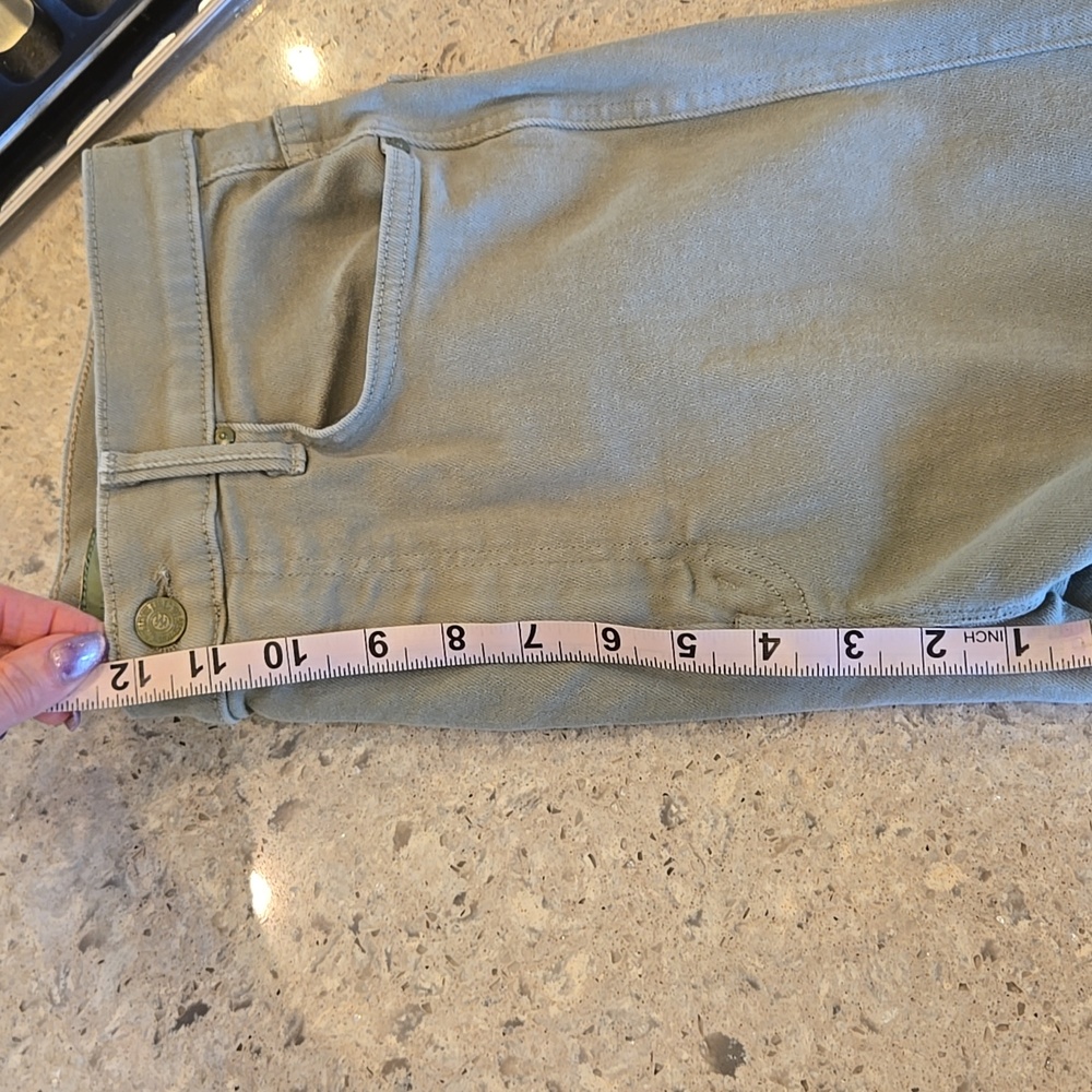 MOTHER High-Rise Olive Green Straight Jeans - Picture 9 of 15